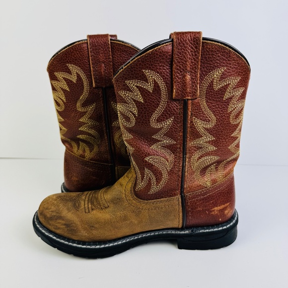 Smoky Mountain Buffalo Western Boots Brown Oil Distress 2470C Kid's Size 13.5 - Picture 10 of 11